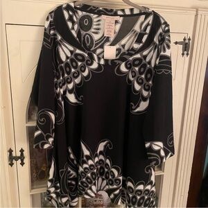 Philosophy Black and White Patterned Blouse